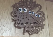 フクロウファミリーウォールクロック