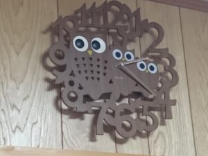 フクロウファミリーウォールクロック